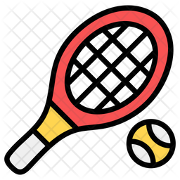 Tennis Icon Download In Colored Outline Style