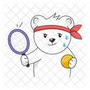 Playing Tennis Tennis Gear Tennis Bear Icon
