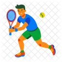 Tennis Player Sport Playing Icon