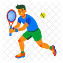 Tennis Player Sport Playing Icon