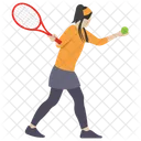 Tennis Playing Tennis Player Girl Sports Icon