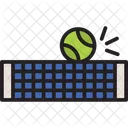 Tennisball trifft das Netz  Symbol