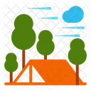 Tent Autumn Camping Icon
