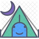 Tent Night Night Moon Icon