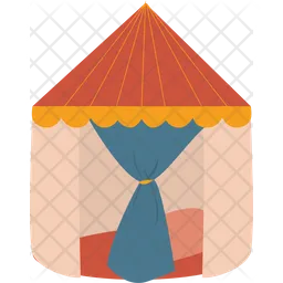 Tent with cream color  Icon