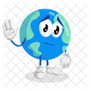 Mascotte Du Logo De La Terre En Pose Dadieu Icône