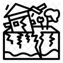 Terremoto Terreno Rachado Terremoto Desastres Naturais Ícone