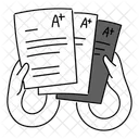 Black Monochrome Exam Result Illustration Test Outcome Examination Score Symbol