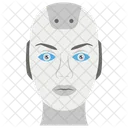 Testa Del Robot Faccia Del Robot Intelligenza Artificiale Icon