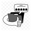 Black Monochrome Testimonial Illustration Illustration Testimonial Feedback Symbol