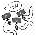Black Monochrome Quiz Time Illustration Testing Knowledge Quiz Competition Icon