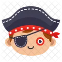 Tete De Pirate Boucanier Cache Oeil Icône
