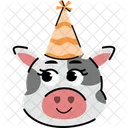 Tête de vache festive  Icône