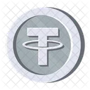 Tether Plata Criptomoneda Cripto Icono