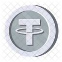 Tether Silver Cryptocurrency Crypto Icône