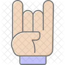 Teufelshorner Hand Lineares Farbsymbol Icon