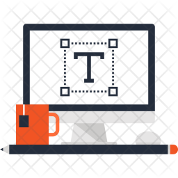 Text Icon - Download in Flat Style