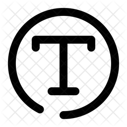 Text Icon - Download in Line Style