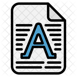 Text File Icon - Download in Colored Outline Style