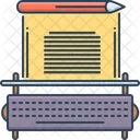 Texterstellung Schreibmaschine Kopie Symbol