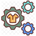 Textile Manufacturing Shirt Gears Icon