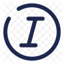 Círculo de texto en cursiva  Icono