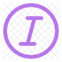 Círculo de texto en cursiva  Icono