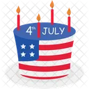 Th July Birthday Cake 4th Of July Independence Day Icon