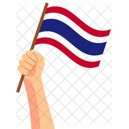 Thailand hand holding Flag Icon