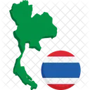 Thailand Karte Flagge Symbol