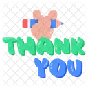 Thank You Lettering Icon