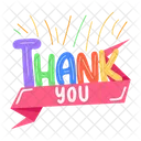 Thanks Banner Typography Letters Thank You Icon