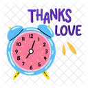 Thanks Love Clock Gratitude Icon