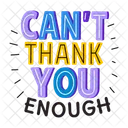 Thanks Typography Gratitude Lettering Icon