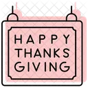 Thanksgiving Banner Color Shadow Thinline Icon Icon