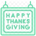 Thanksgiving Banner Duotone Line Icon Icon