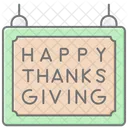 Thanksgiving Banner Lineal Color Icon Icon