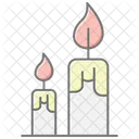 Thanksgiving Candle Lineal Color Icon Icon