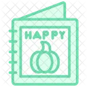 Thanksgiving Greeting Card Duotone Line Icon Icon