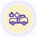 Thanksgiving Harvest Truck Line Icon Icon