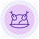 Thanksgiving Turkey Platter Line Icon Icon