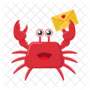 The crab carries an envelope  Icon