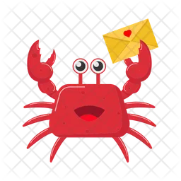 The crab carries an envelope  Icon