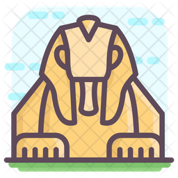 The Great Sphinx Icon Download In Colored Outline Style