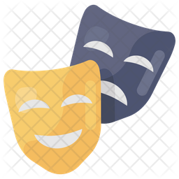 Theater Masks Icon - Download in Flat Style