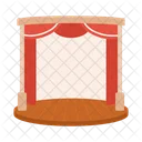 Theater Stage Red Curtains Column Icon