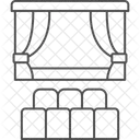 극장 무대 얇은선 아이콘 아이콘