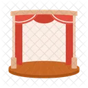 Theater Stage Red Curtains Column Icon