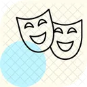Theatermaske Minimal Umriss Symbol