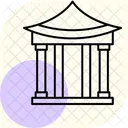 Themed Art Pavilion Minimal Outline Icon